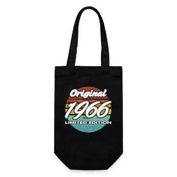 60th Birthday 1966 Gift for Men and Women - Gift Bag for Bottles - black - Front