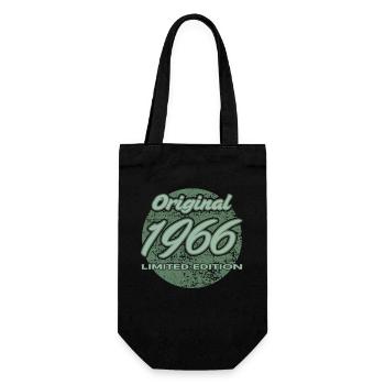 60th Birthday 1966 Gift for Men and Women - Gift Bag for Bottles - black - Front