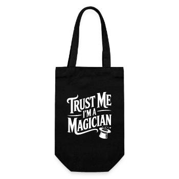 Vertrau mir, ich bin ein Magier. - Geschenkbeutel für Flaschen - Schwarz - Vorne