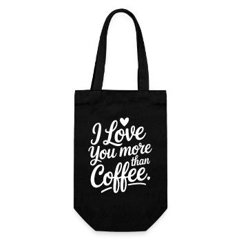 I Love You More Than Coffee - Gift Bag for Bottles - black - Front
