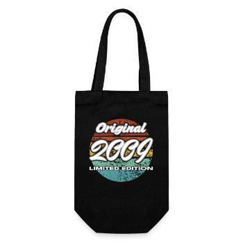 17. Geburtstag 2009 Jungen und Mädchen Geschenk - Geschenkbeutel für Flaschen - Schwarz - Vorne