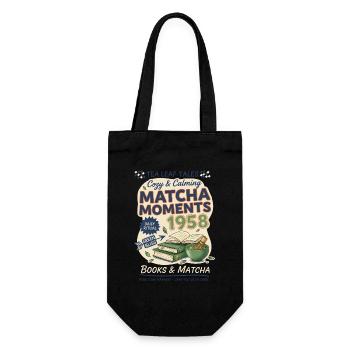 Cozy Calming Matcha Moments 1958 Books And Matcha - Gift Bag for Bottles - black - Front