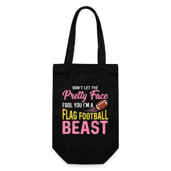 Flag Football Beast - Funny Pretty Face Quote - Gift Bag for Bottles - black - Front