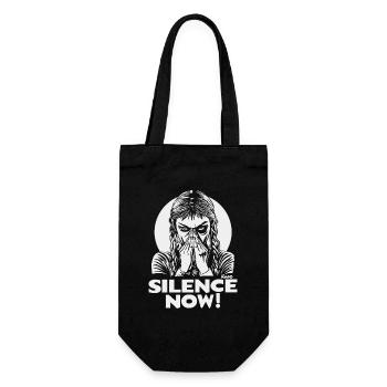 Silence maintenant Emblème du visage - Sac à bouteille - noir - Devant