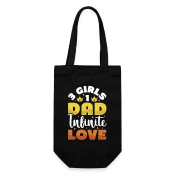 Père, père de trois filles et filles - Sac à bouteille - noir - Devant