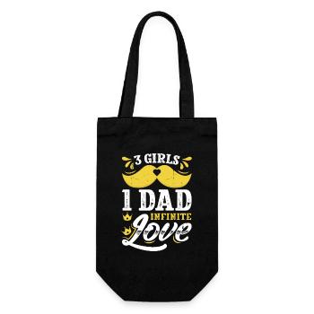 Père, père de trois filles et filles - Sac à bouteille - noir - Devant