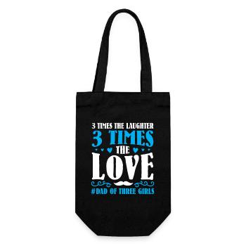 Père, père de trois filles et filles - Sac à bouteille - noir - Devant