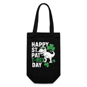 St Patrick's Rex Day Tee - Geschenkbeutel für Flaschen - Schwarz - Vorne