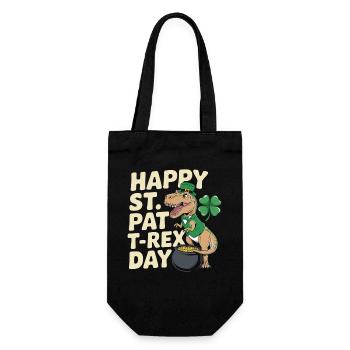 Dino Leprechaun St Patrick Day - Gift Bag for Bottles - black - Front
