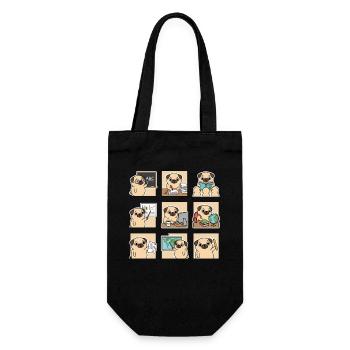 Funny Pug Teacher ABC STORY TEACH A Plus - Gift Bag for Bottles - black - Front