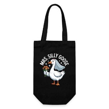 Logo de l’oie de mariée – MrsSillyGoose - Sac à bouteille - noir - Devant