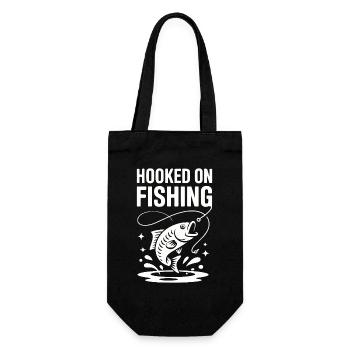 Accroché à la pêche - Pêcheur Spruch - Sac à bouteille - noir - Devant