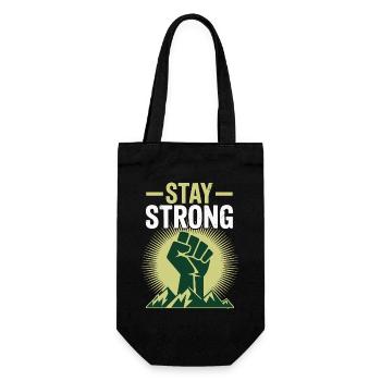 Reste fort - Puissance du design des montagnes Faust - Sac à bouteille - noir - Devant