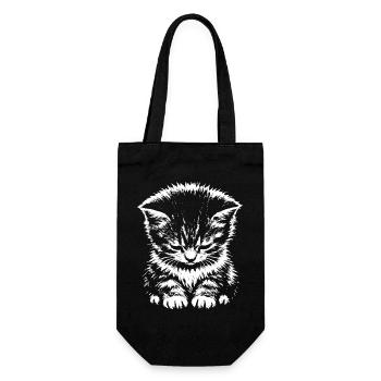 Sad Cat Meme Gift - Gift Bag for Bottles - black - Front