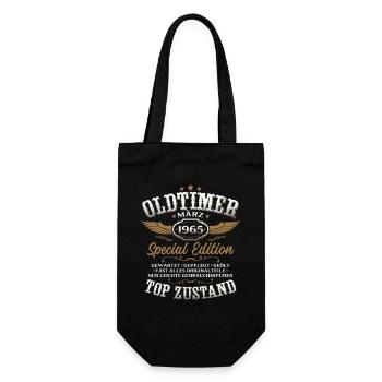 61st Birthday Gift Husband Vintage March 1965 - Gift Bag for Bottles - black - Front