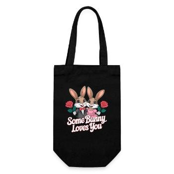 Un lapin t’aime Couple de lapins adore - Sac à bouteille - noir - Devant