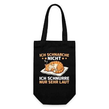 Sleeping Cat Tired Pet Cuddling - Gift Bag for Bottles - black - Front