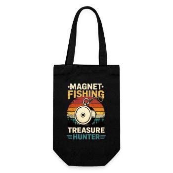 Vintage Magnetfischen Schatzjaeger - Geschenkbeutel für Flaschen - Schwarz - Vorne