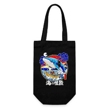 Sushi Wal Japanische Kunst Große Welle Fuji - Geschenkbeutel für Flaschen - Schwarz - Vorne