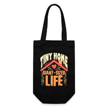 Tiny House - Geschenkbeutel für Flaschen - Schwarz - Vorne