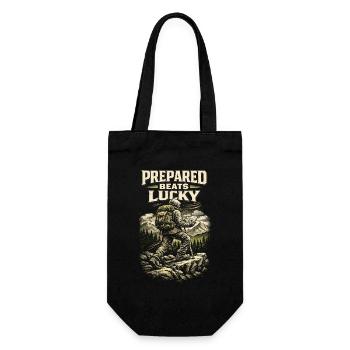 Prepper Survivalist Prepared Beats Lucky - Gift Bag for Bottles - black - Front