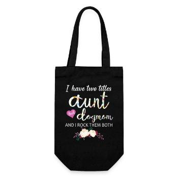 Aunt & Dog Mom I Rock Them Both Floral Gift - Gift Bag for Bottles - black - Front