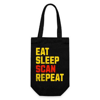 Geschenk T-Shirt Verkäufer EAT SLEEP SCAN REPEAT - Geschenkbeutel für Flaschen - Schwarz - Vorne
