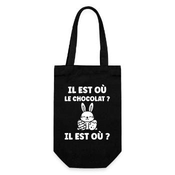 Where is the chocolate - Gift Bag for Bottles - black - Front