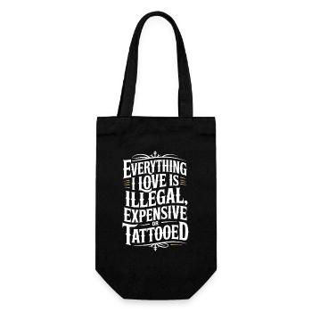 Tout ce que j’aime, c’est tatoué de Tätowiert tatoué - Sac à bouteille - noir - Devant