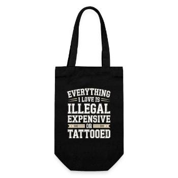 Tout ce que j’aime, c’est tatoué de Tätowiert tatoué - Sac à bouteille - noir - Devant