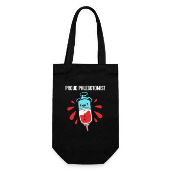 Nurse Caregiver Blood Sampling Phlebotomist - Gift Bag for Bottles - black - Front
