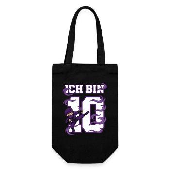 Je suis 10 ninjas 10e anniversaire Violet - Sac à bouteille - noir - Devant