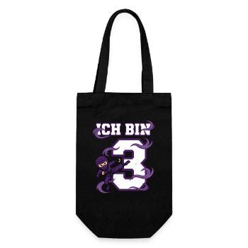 Je suis 3 ninjas 3e anniversaire Karaté violet - Sac à bouteille - noir - Devant