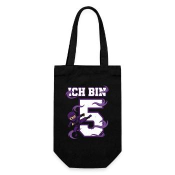Je suis 5 ninjas 5e anniversaire Karaté violet - Sac à bouteille - noir - Devant