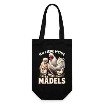 I love my girls silky chickens - Gift Bag for Bottles - black - Front