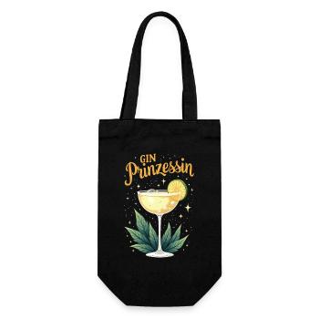 Gin Prinzessin – Queen of Gin & Tonic - Geschenkbeutel für Flaschen - Schwarz - Vorne