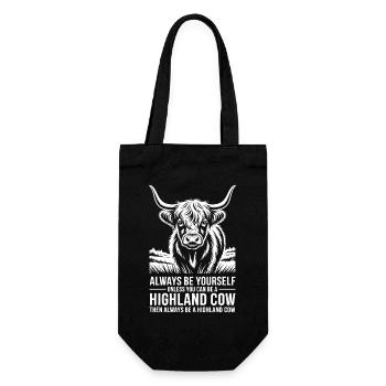 Scottish Highland Cattle Sayings Cattle Gift - Gift Bag for Bottles - black - Front