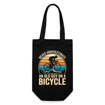 Never Underestimate An Old Guy On A Bicycle - Gift Bag for Bottles - black - Front