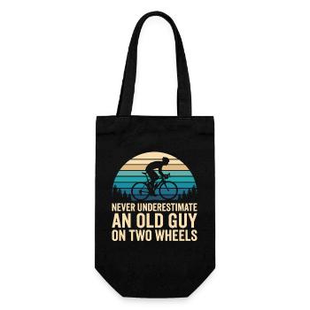 Motif de silhouette de cycliste à rayures de coucher de soleil - Sac à bouteille - noir - Devant
