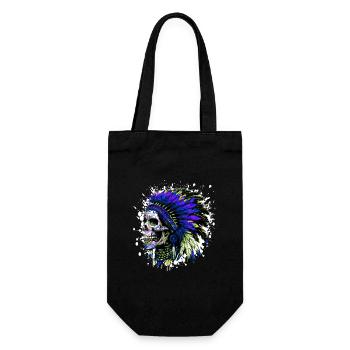 Indian Chief Skull - Gift Bag for Bottles - black - Front