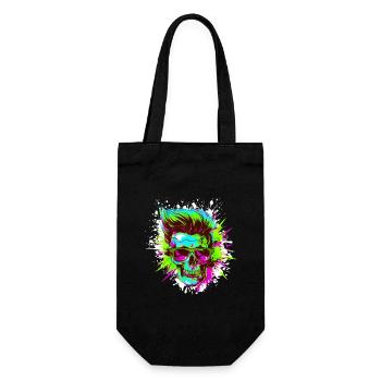 Techno Totenkopf Party - Geschenkbeutel für Flaschen - Schwarz - Vorne