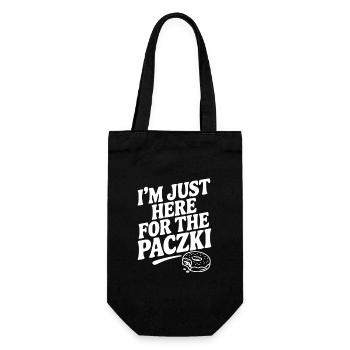 Ich bin nur wegen des Paczki hier. - Geschenkbeutel für Flaschen - Schwarz - Vorne