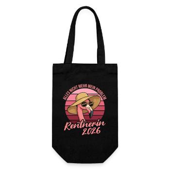 Pensioner 2026 Flamingo Not my problem - Gift Bag for Bottles - black - Front