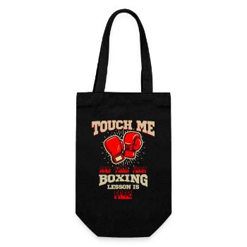 Touch Me First Boxing Lesson Free Fighter Art Tee - Geschenkbeutel für Flaschen - Schwarz - Vorne
