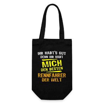 Rennfahrer Geschenk - Geschenkbeutel für Flaschen - Schwarz - Vorne