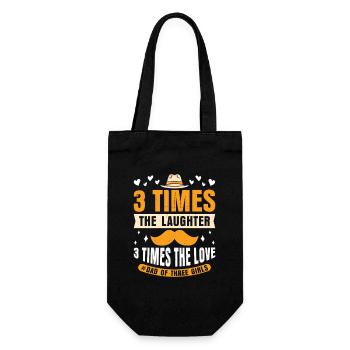 Père, père de trois filles et filles - Sac à bouteille - noir - Devant