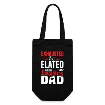Père, père de trois filles et filles - Sac à bouteille - noir - Devant