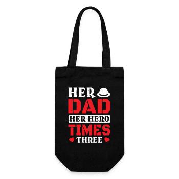 Père, père de trois filles et filles - Sac à bouteille - noir - Devant