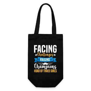 Père, père de trois filles et filles - Sac à bouteille - noir - Devant