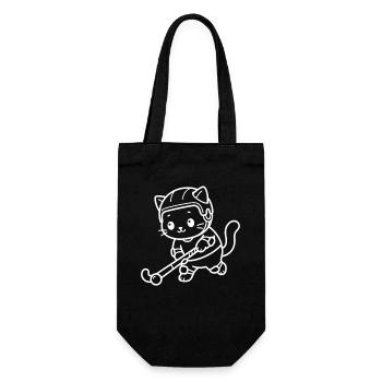 Hockey sur gazon Kawaii Cat - Sac à bouteille - noir - Devant